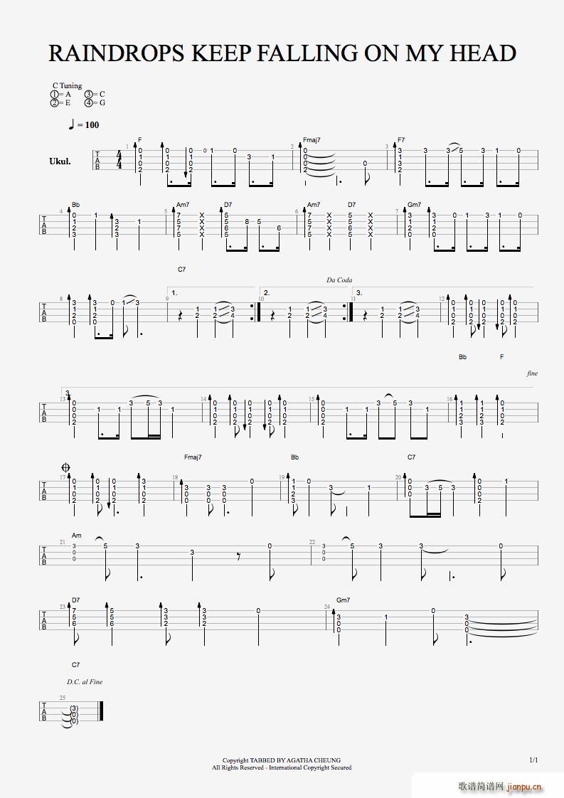 Raindrops keep falling on my head �ȿ�����ָ������(�����V)1