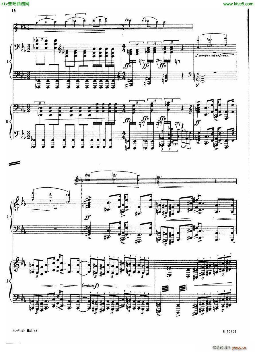 Britten Scottish Ballad op 26 arr for 2 pianos(����V)15