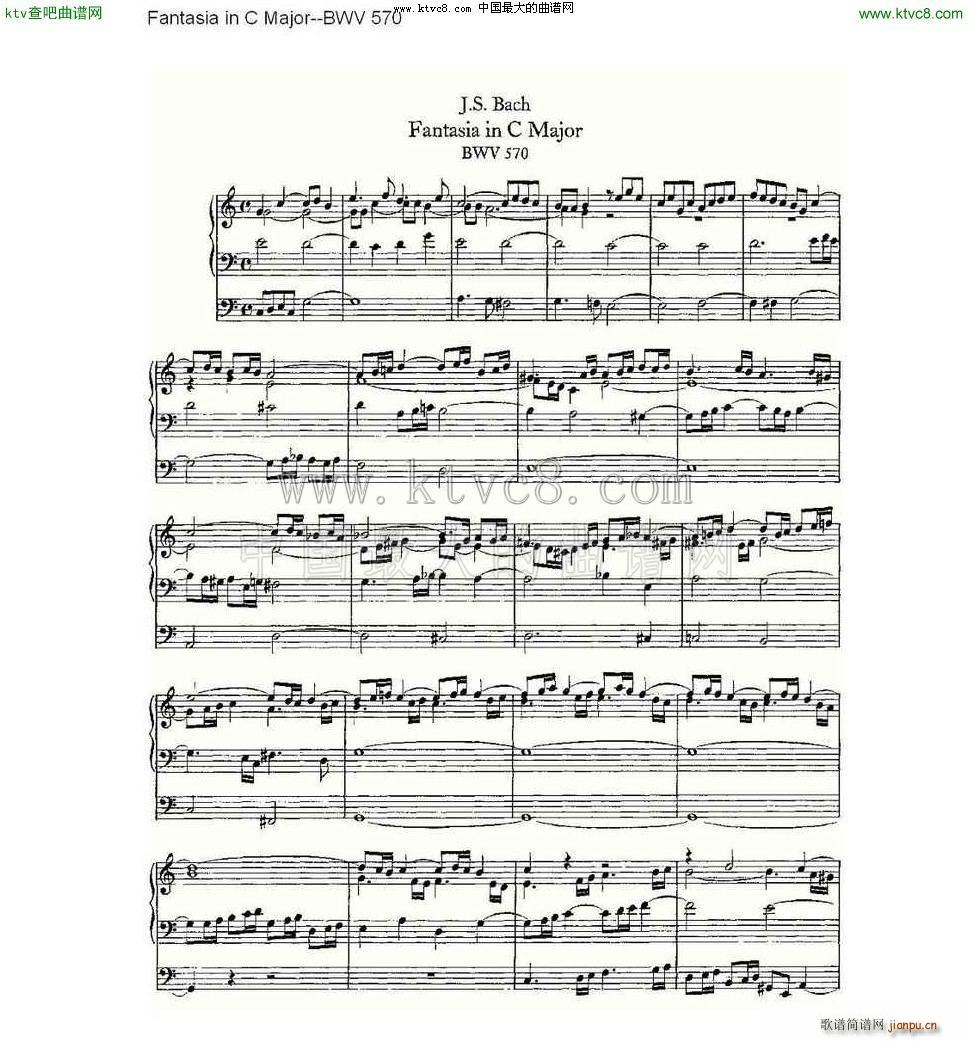 Fantasia in C Major BWV 570 ���L(f��ng)���V(ʮ�ּ�����)1