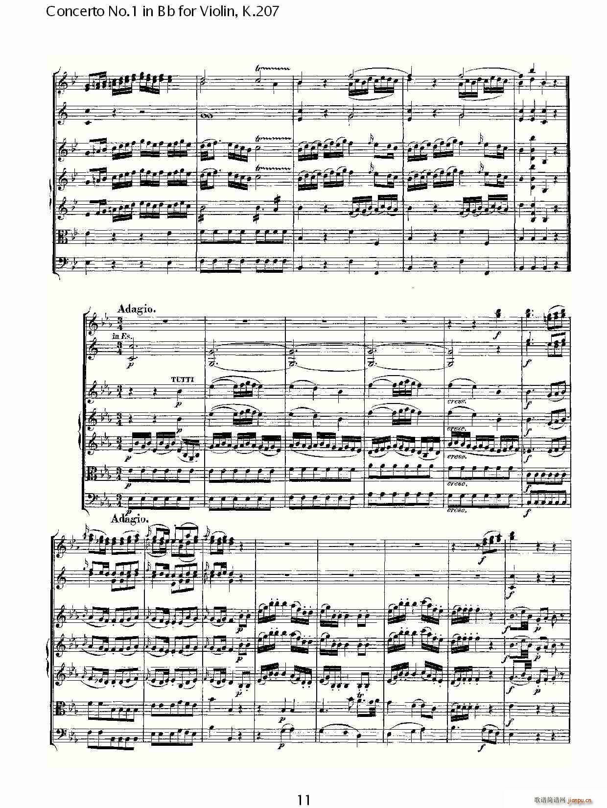 Concerto No.1 in Bb for Violin, K.207(С�����V)11