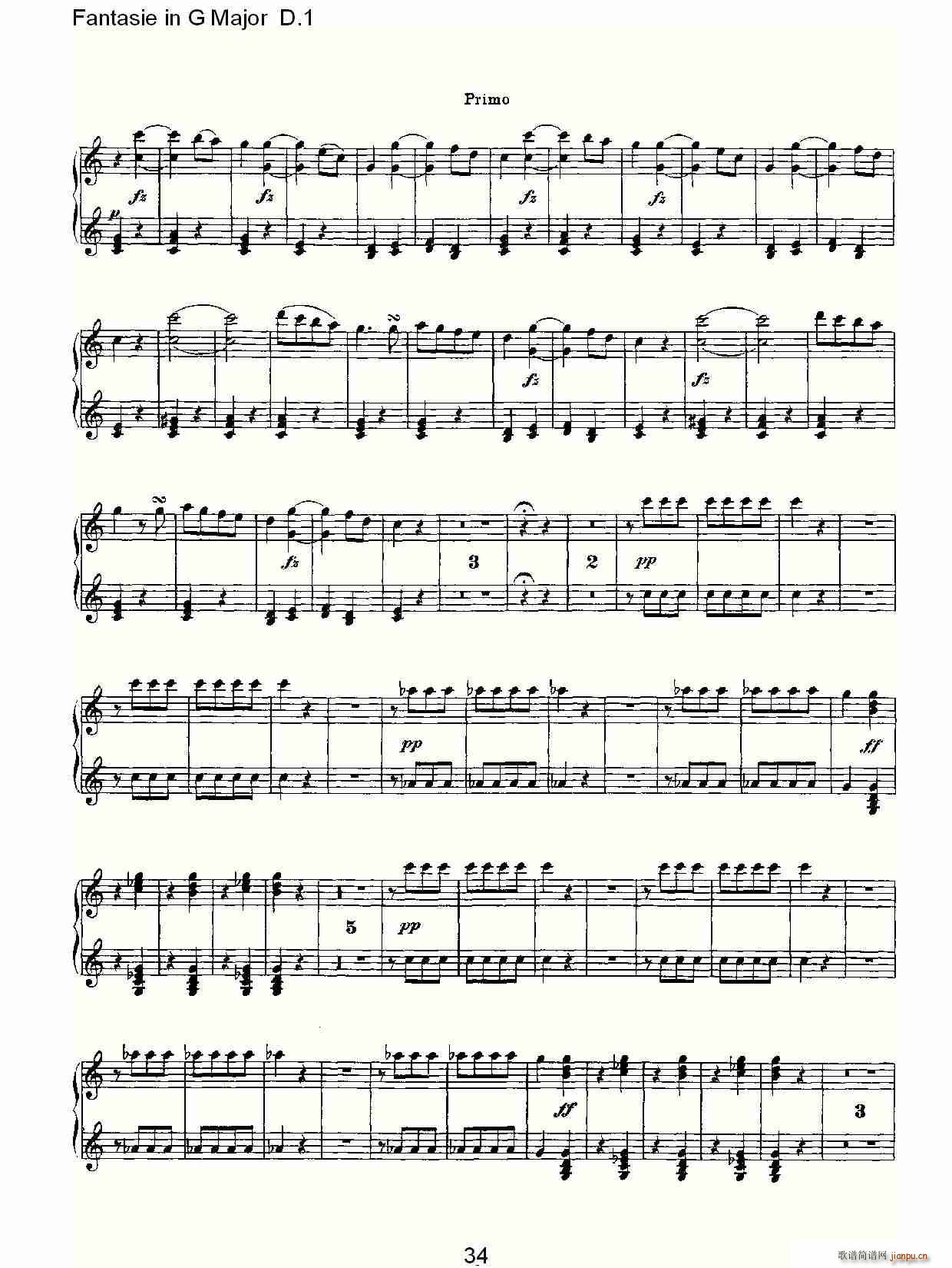 Fantasie in G Major D.1(ʮ�ּ�����)34