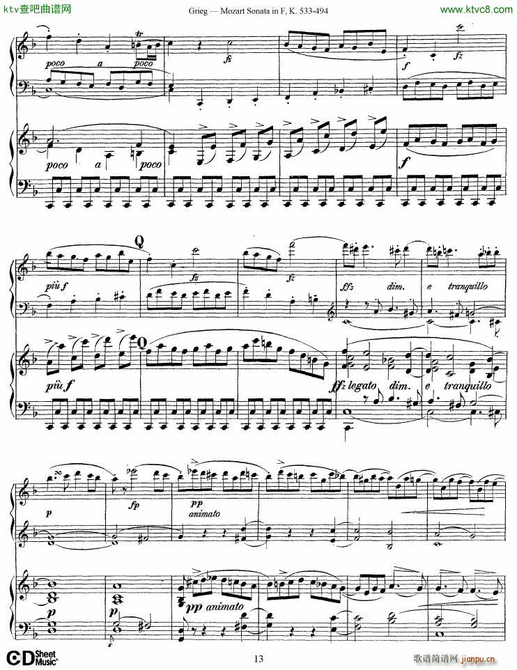 Grieg Sonata K 533 Mozart 2nd Piano Grieg(����V)13