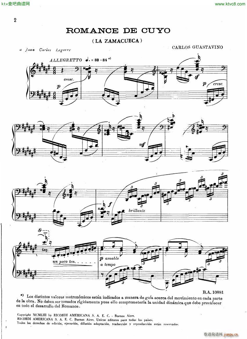 Guastavino Romance De Cuyo(����V)1
