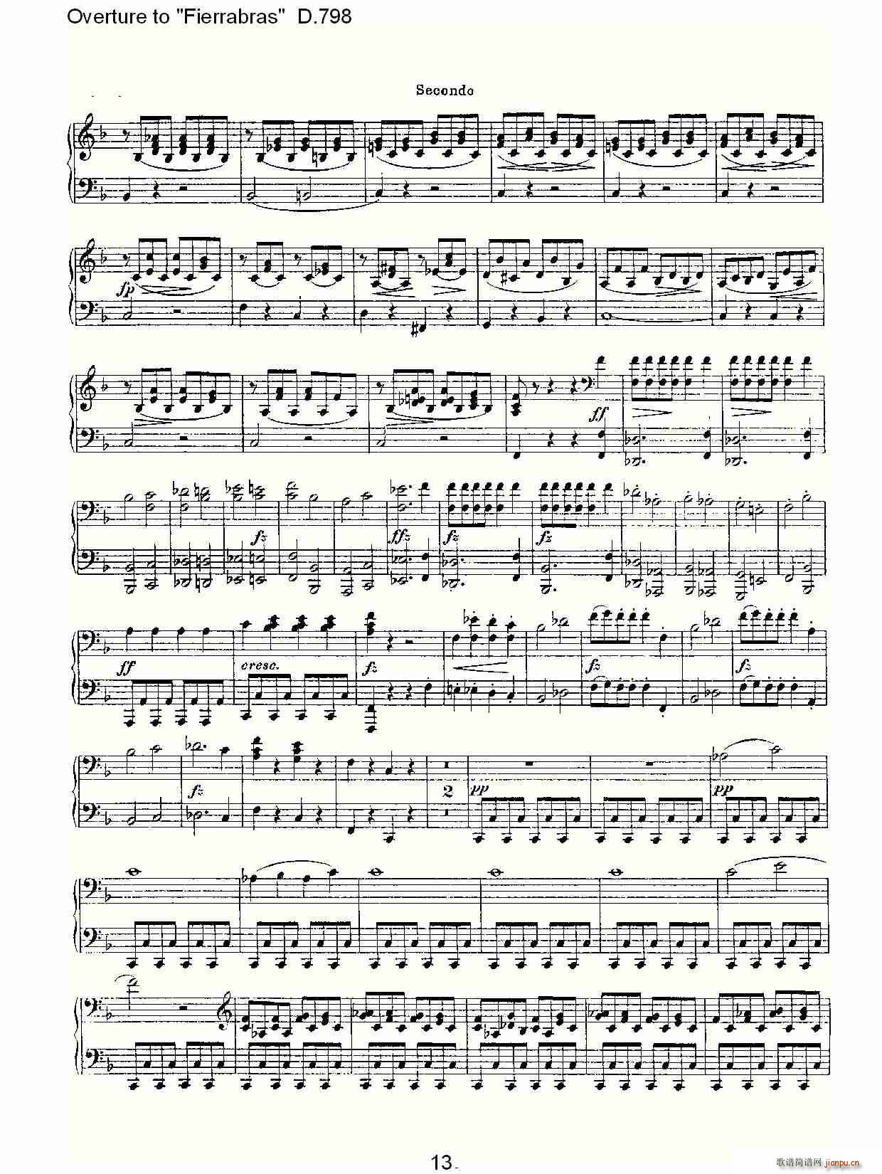 Overture to Fierrabras D 798 Fierrabras ����D 798(����V)13