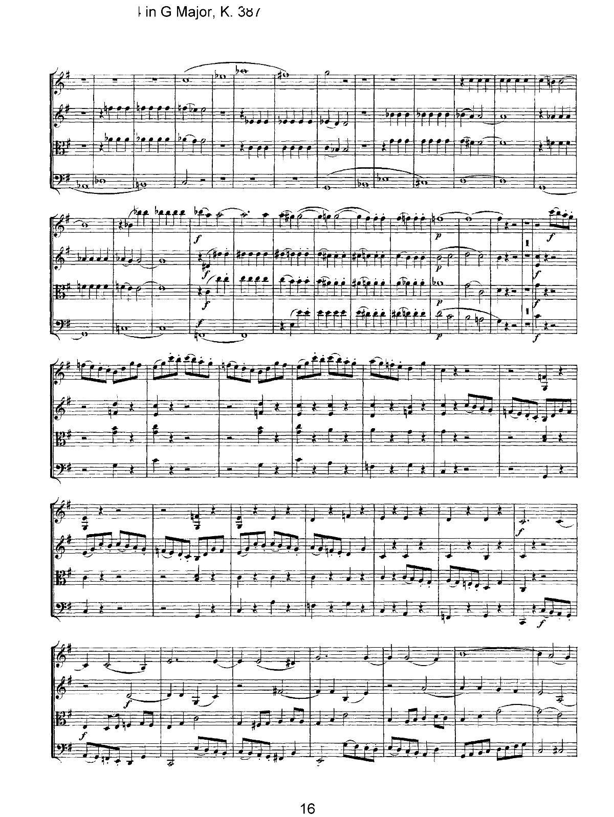 Mozart Quartet No 14 in G Major K 387(���V)16