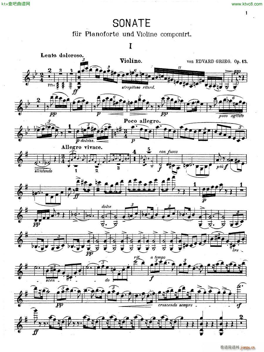 Grieg Violin Sonata 2 G dur op 13(����V)16