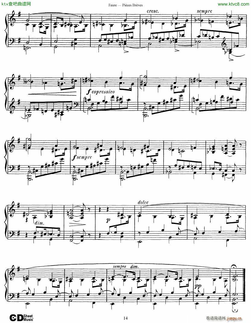 Faure 8 Pieces Breves Op 84(����V)14