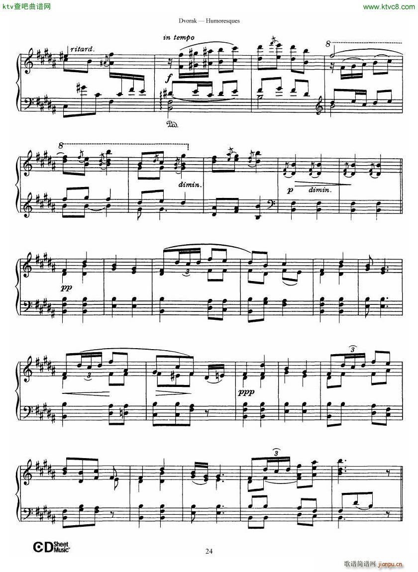 Dvor��k op 101 8 Humoresques(����V)24