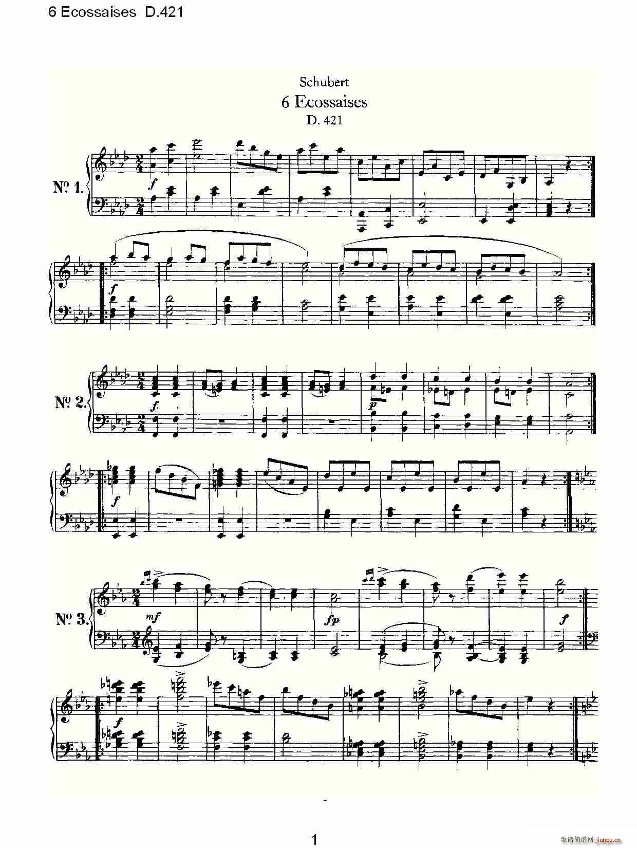 6 Ecossaises D.421(ʮ�ּ�����)1