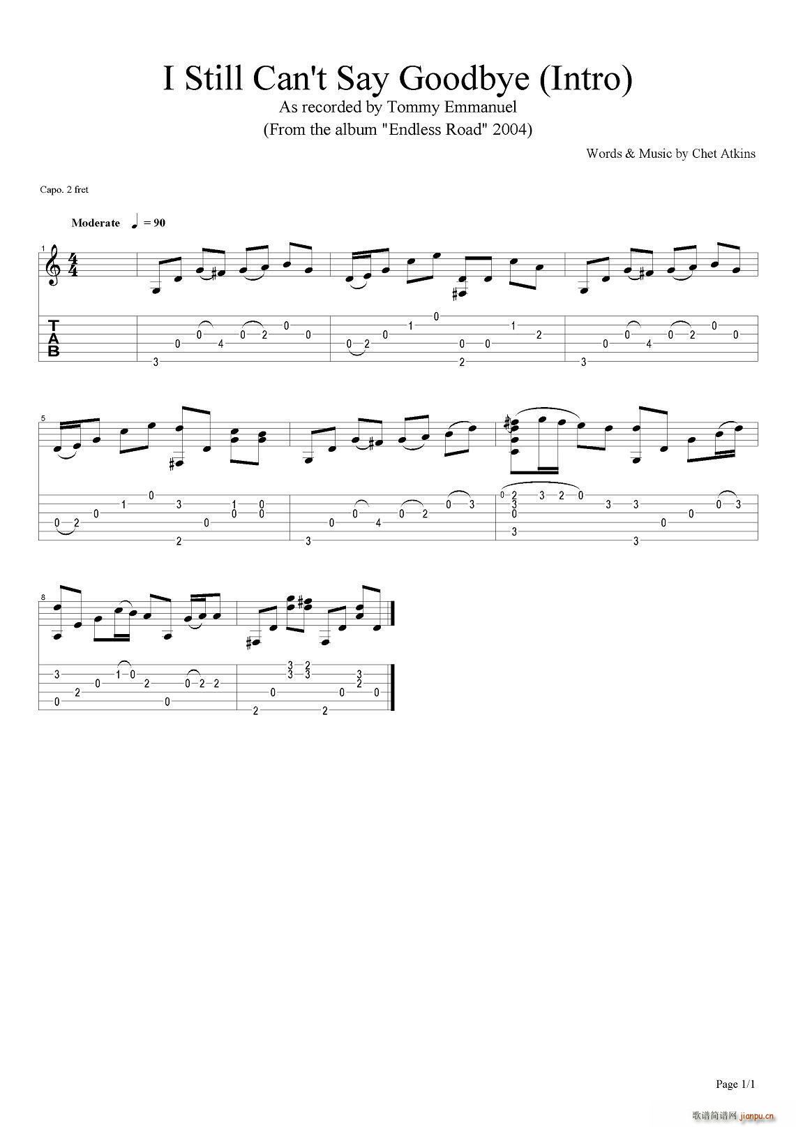 tommy emmanuel i still cant say goodbye intro ָ������(�����V)1