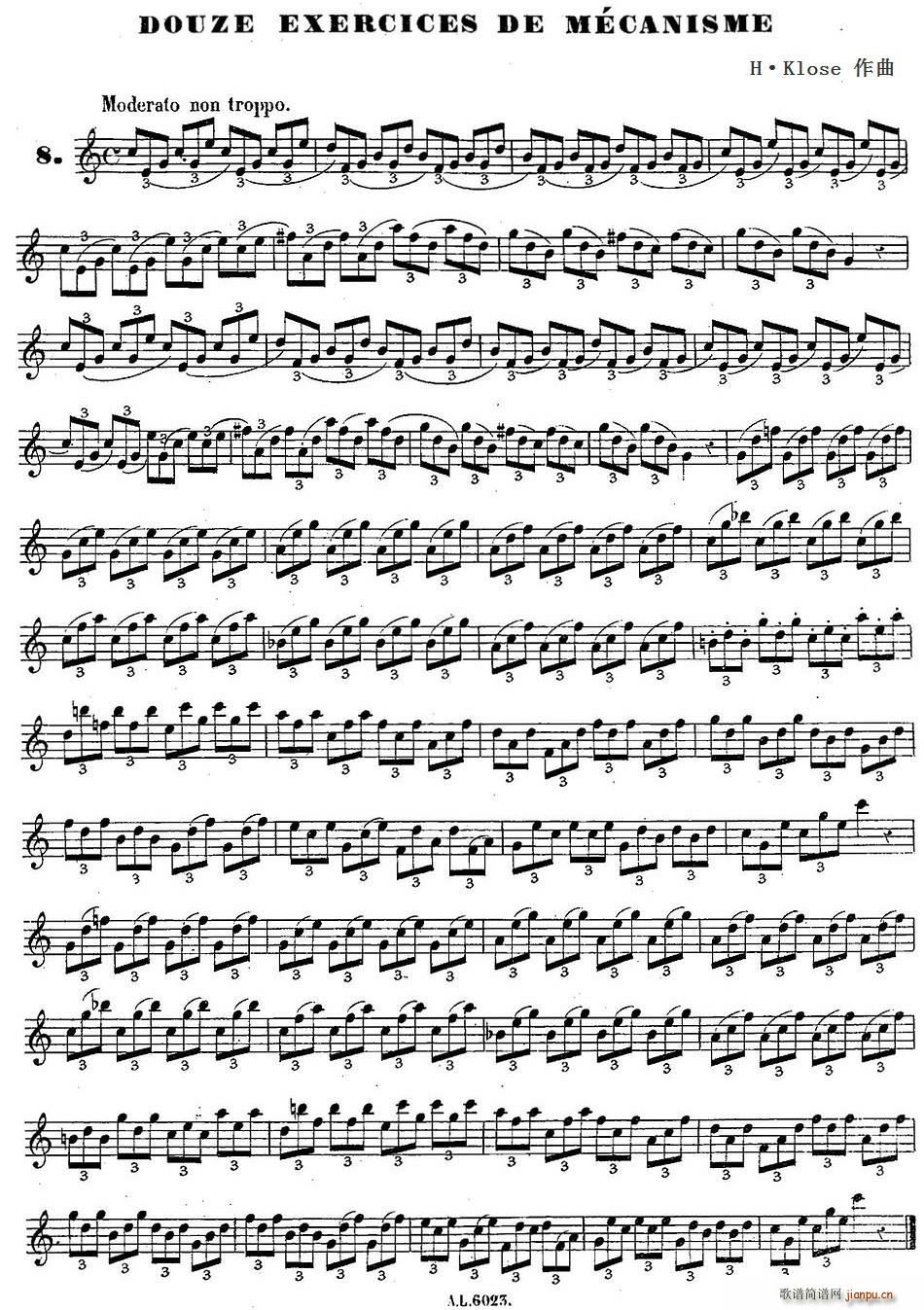 H Klose������ douze exercices de mecanisme 8(ʮ�ּ�����)1