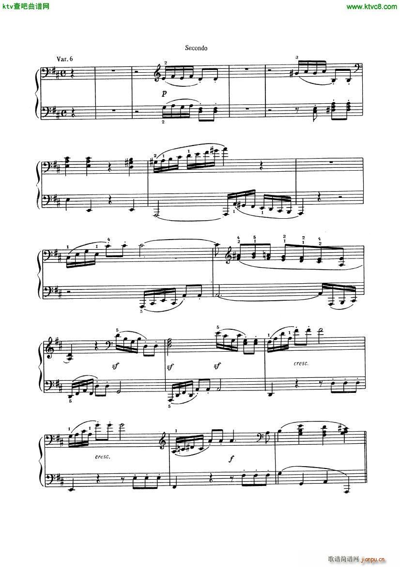 Beethoven op 74 Six Variations 4 hands(����V)11