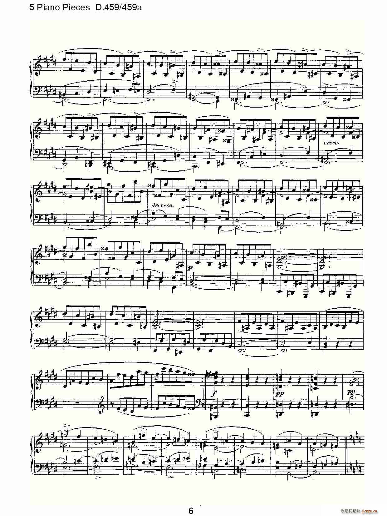 5 Piano Pieces D.459459a(����V)6