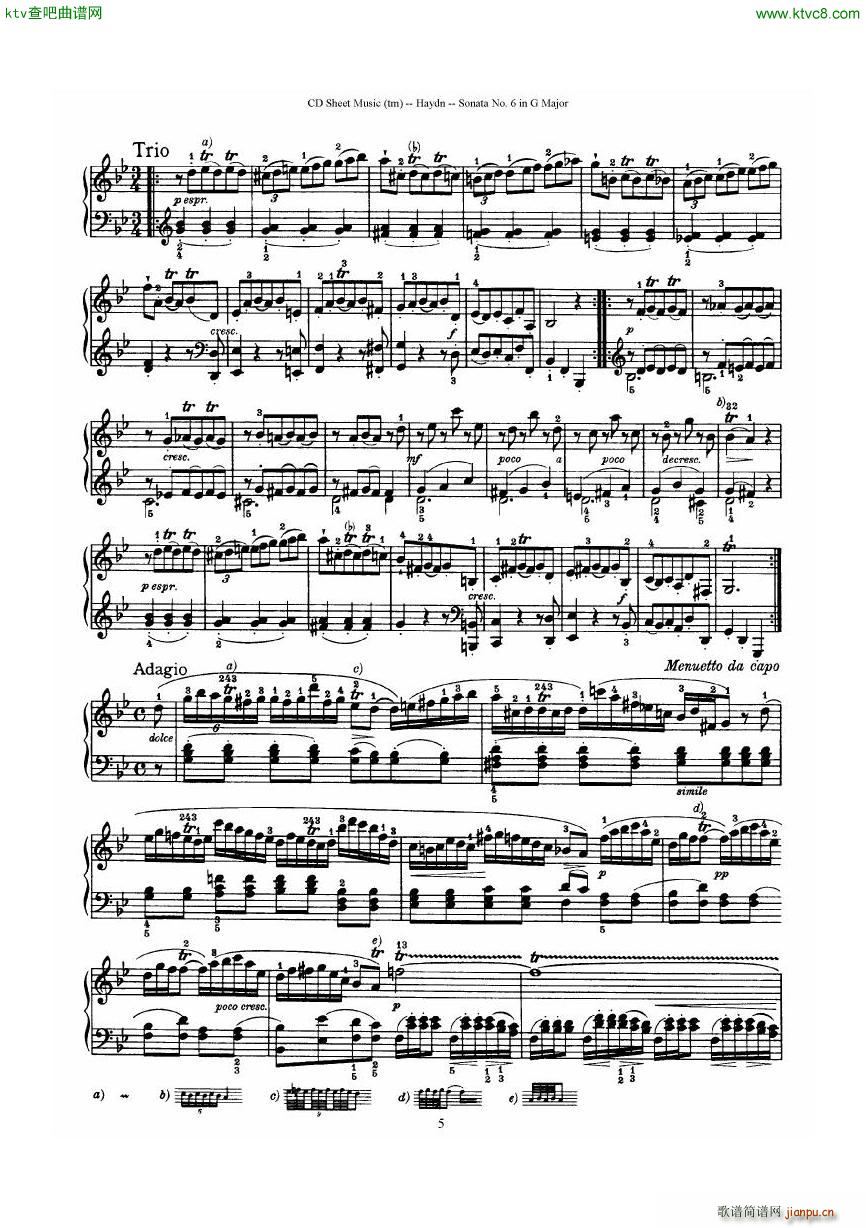 Haydn Joseph Sonata no 6 in G Major(����V)5