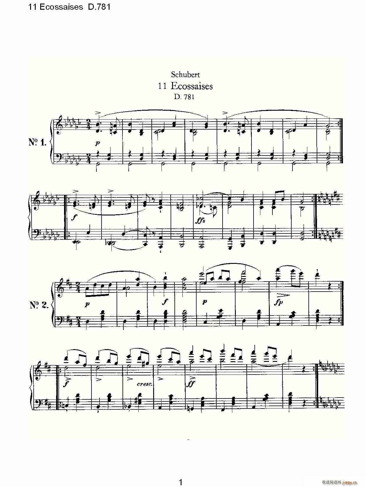 11 Ecossaises D.781(ʮ�ּ�����)1