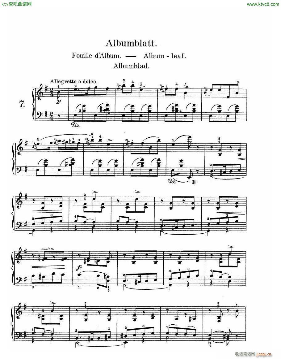 Grieg Lyric Pieces Op 12(����V)12