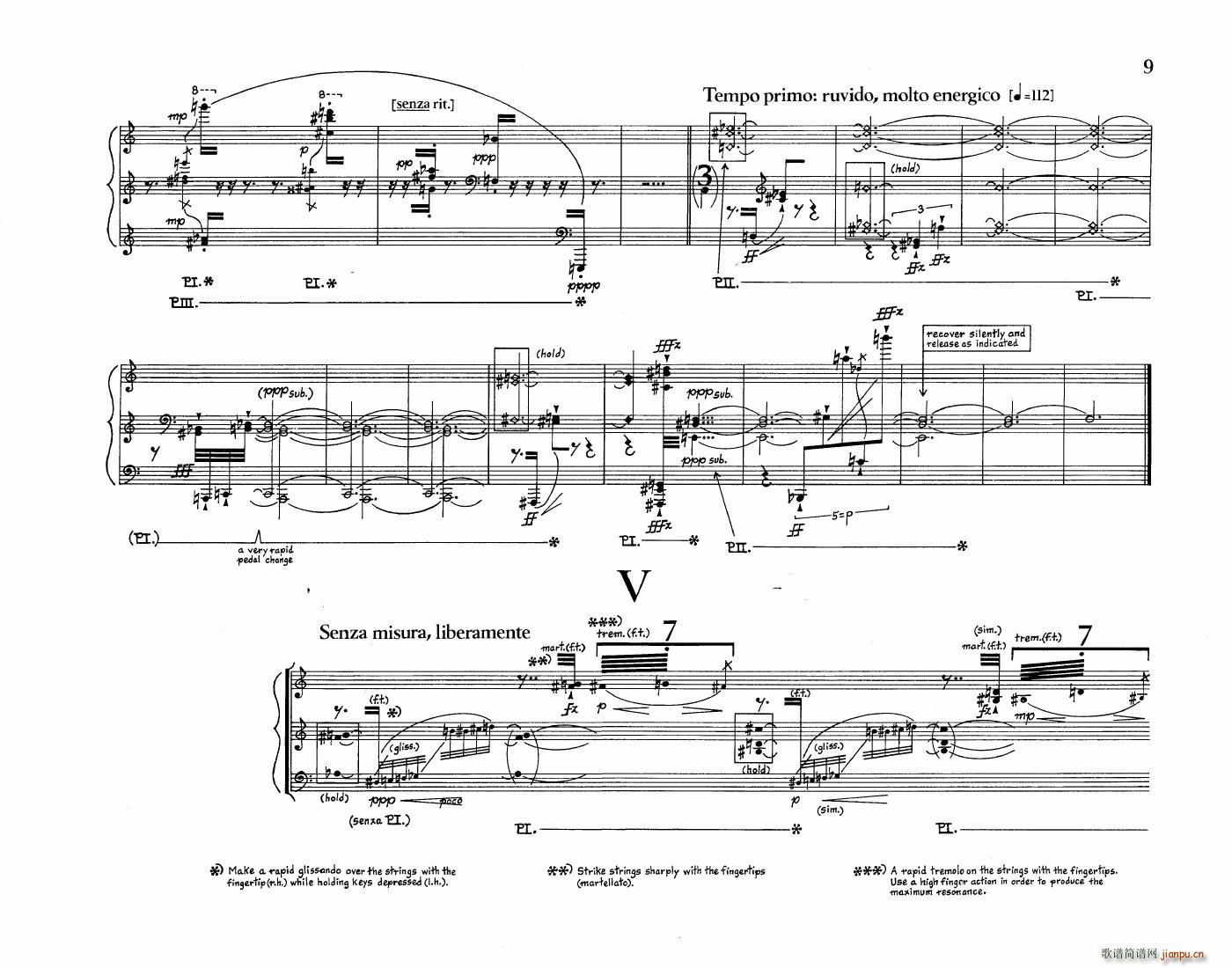 Crumb Five Pieces for Piano(����V)7
