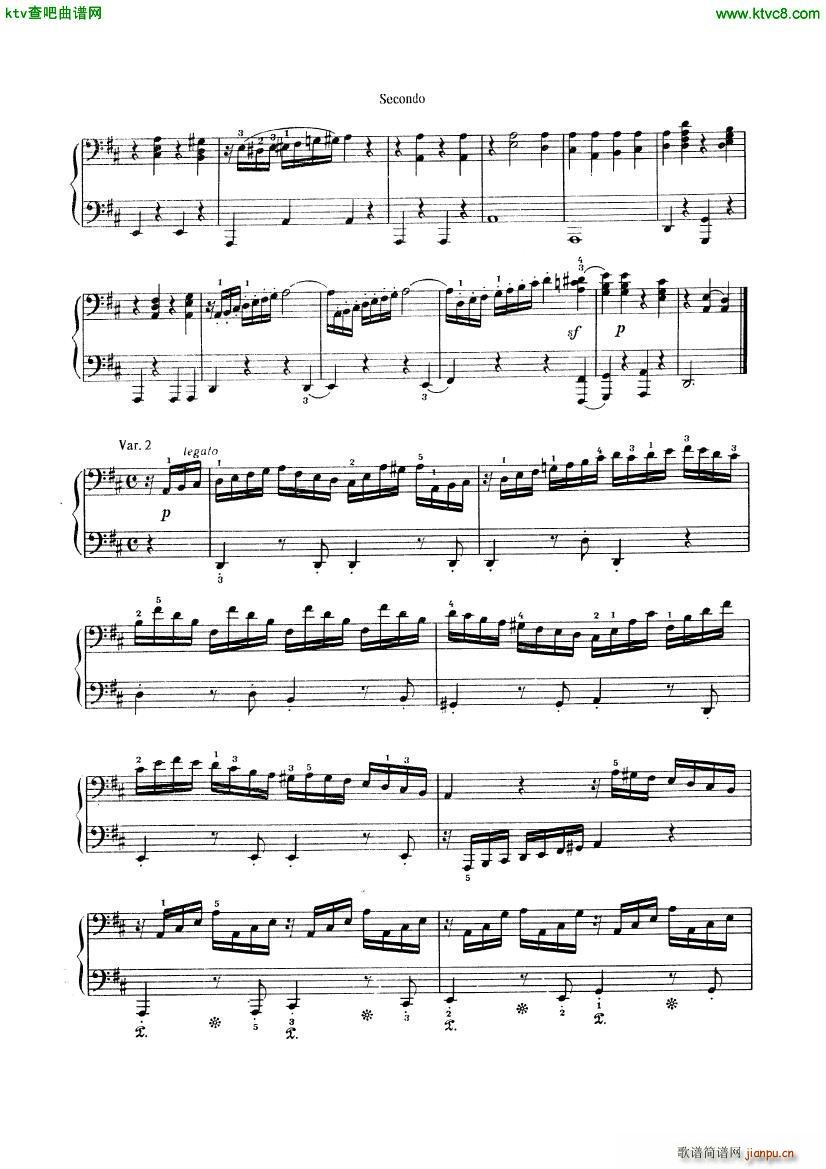 Beethoven op 74 Six Variations 4 hands(����V)3