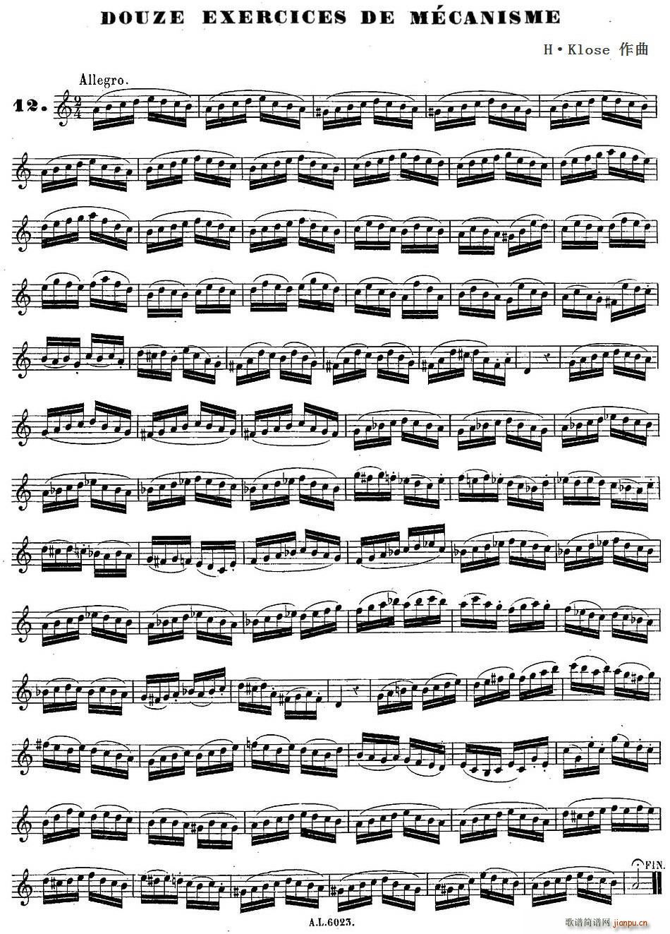 H Klose������ douze exercices de mecanisme 12(ʮ�ּ�����)1