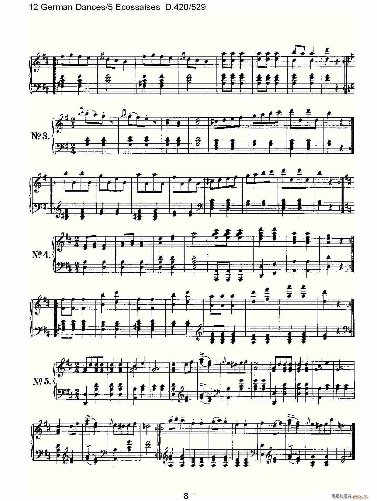 12 German Dances5 Ecossaises D.420529(ʮ�ּ�����)8