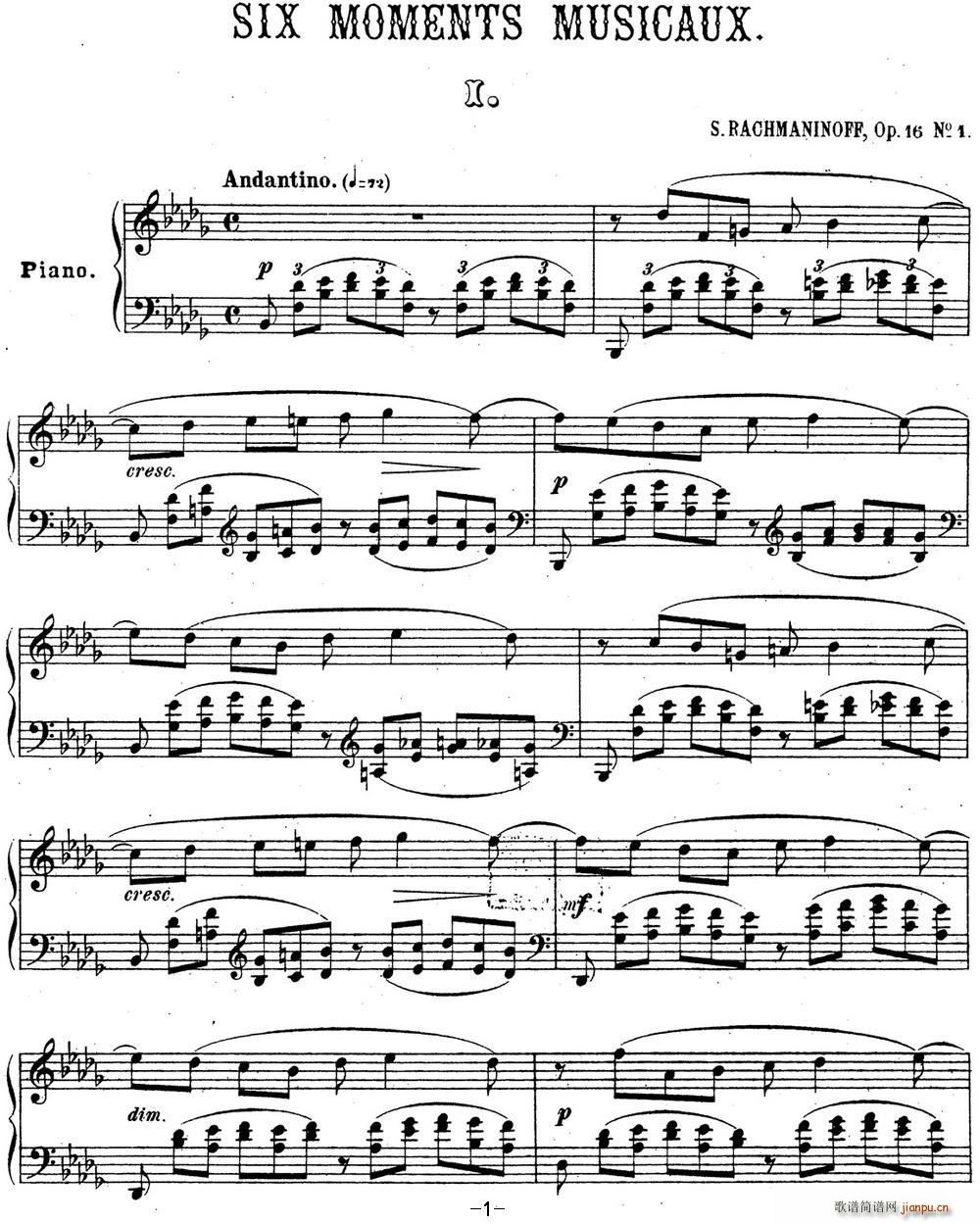 ���լ����Z�� ����(l�� )˲�g Op 16 No 1 ��bС�{(����V)1