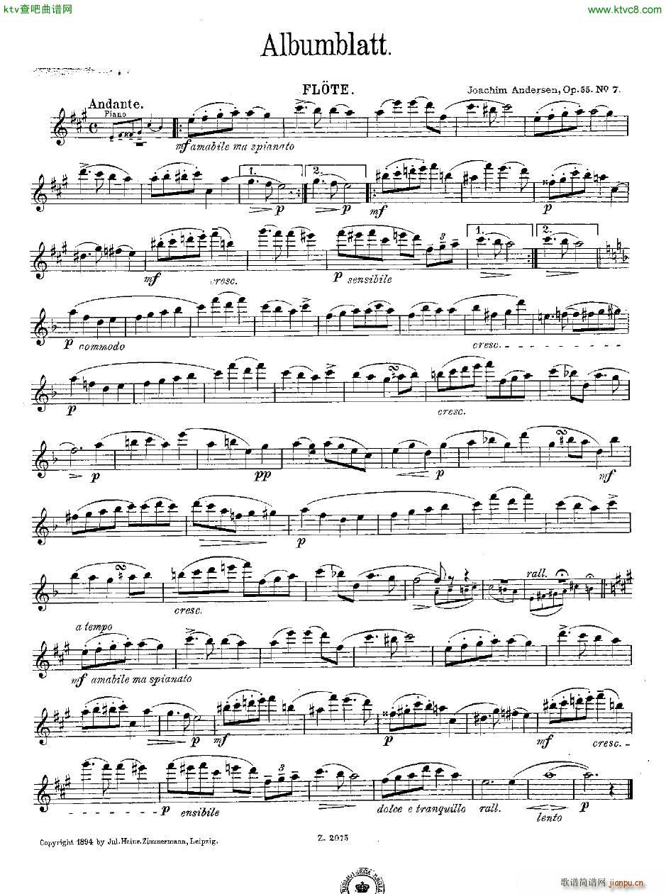 Andersen op 55 Acht Vortragsst��cke fl pno(����V)49