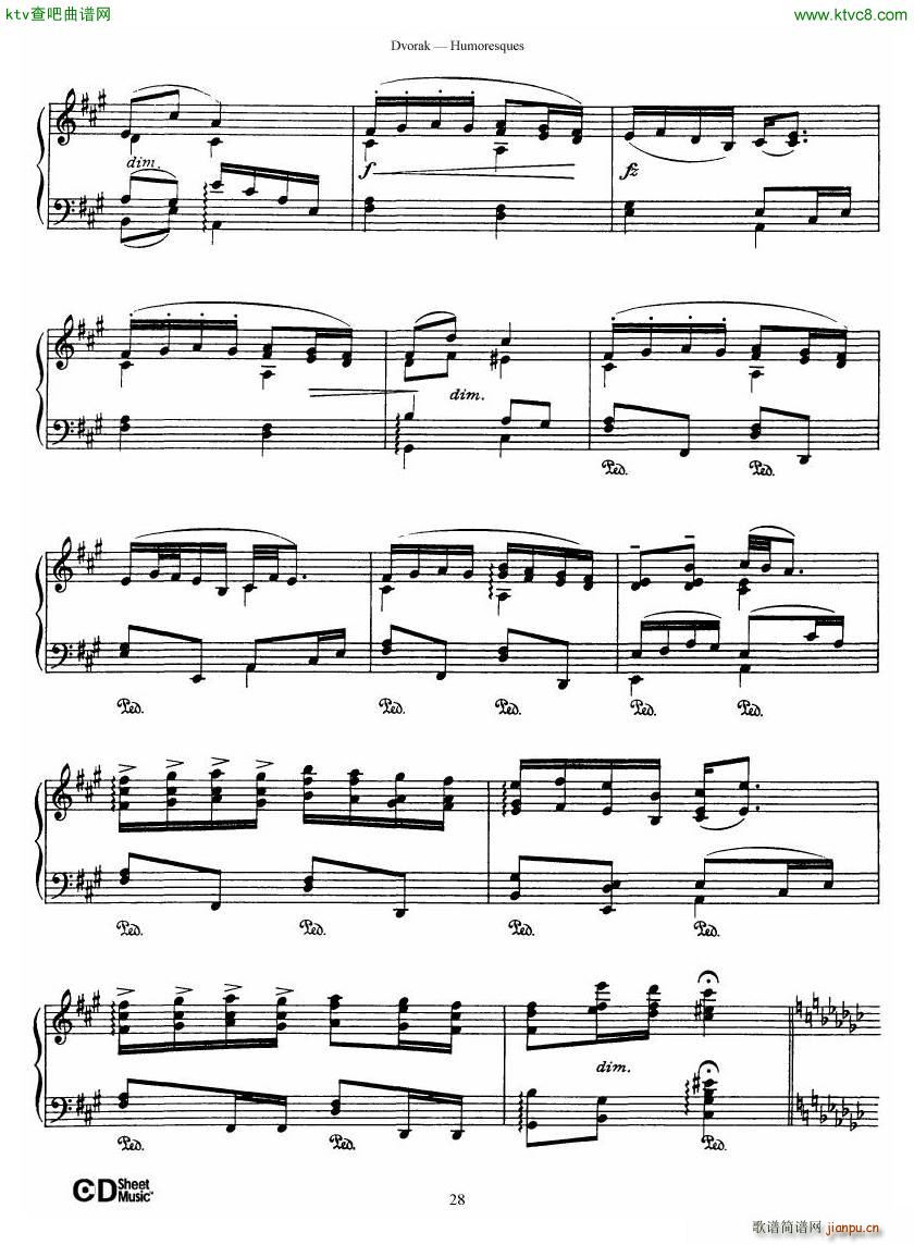 Dvor��k op 101 8 Humoresques(����V)28
