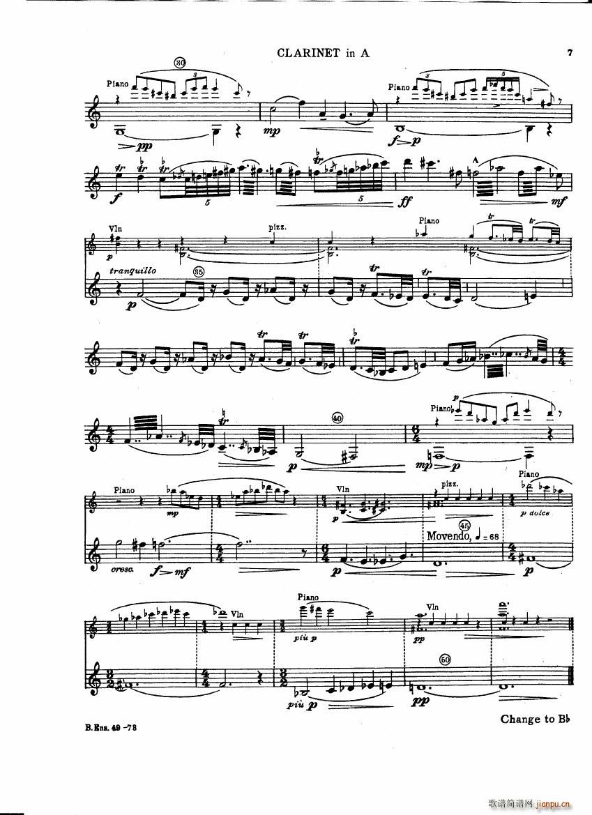 Bartok SZ 111 Contrasts clarinets A and Bb(����V)7