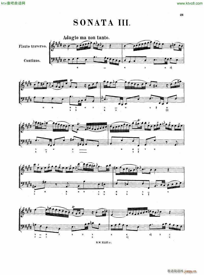 Bach JS BWV 1035 Flute Sonata in E(����V)1