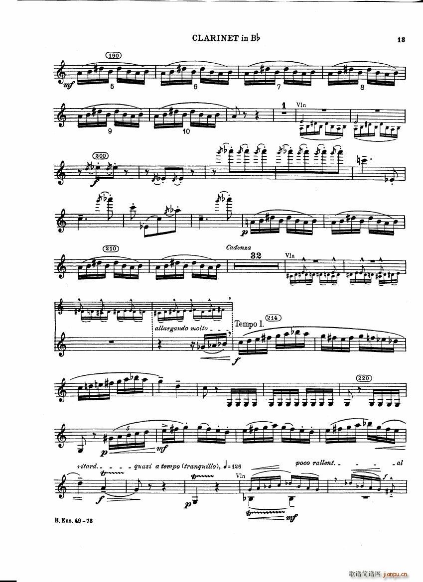 Bartok SZ 111 Contrasts clarinets A and Bb(����V)13