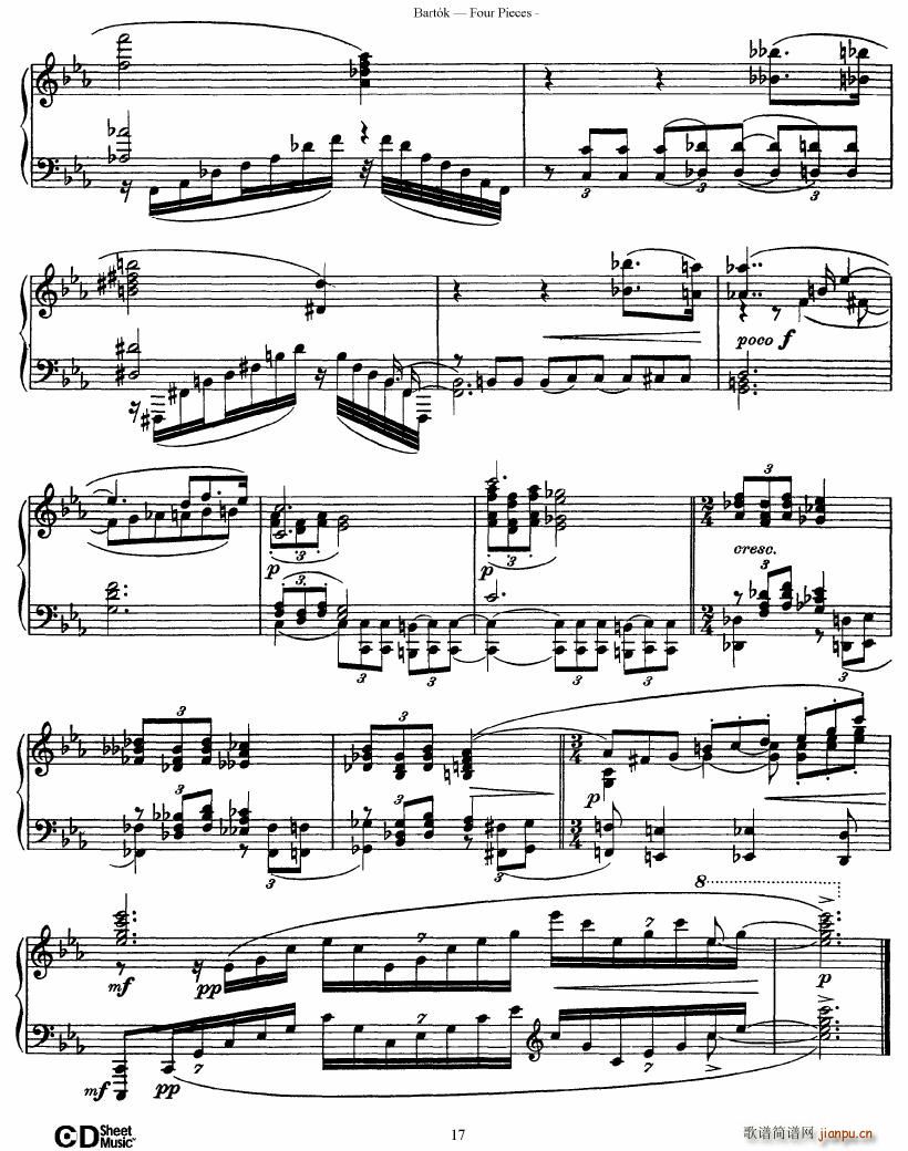 Bartok DD 71 Four Piano Pieces(����V)17