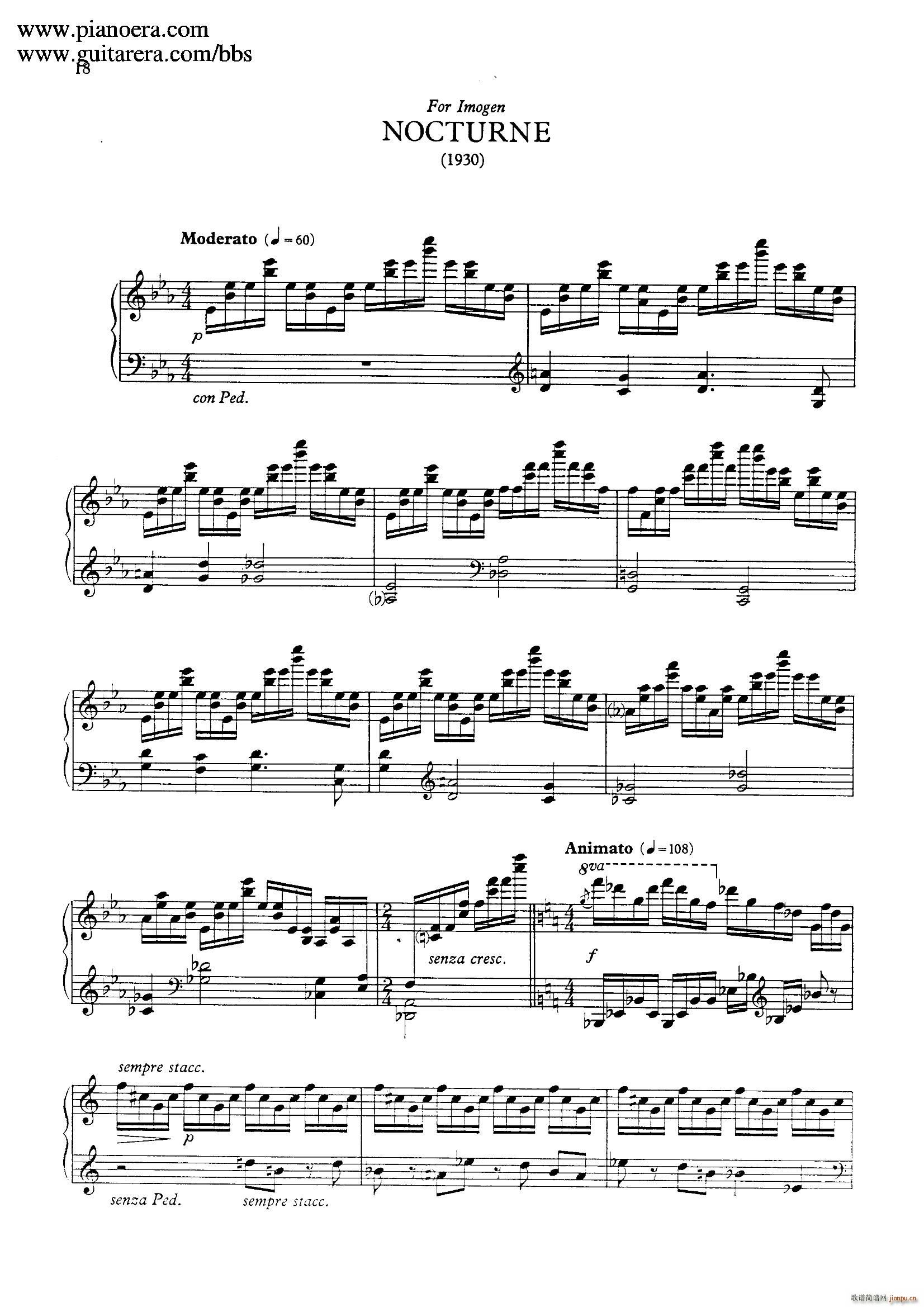 Two Pieces for Piano H 179 2�������Ʒ(����V)1