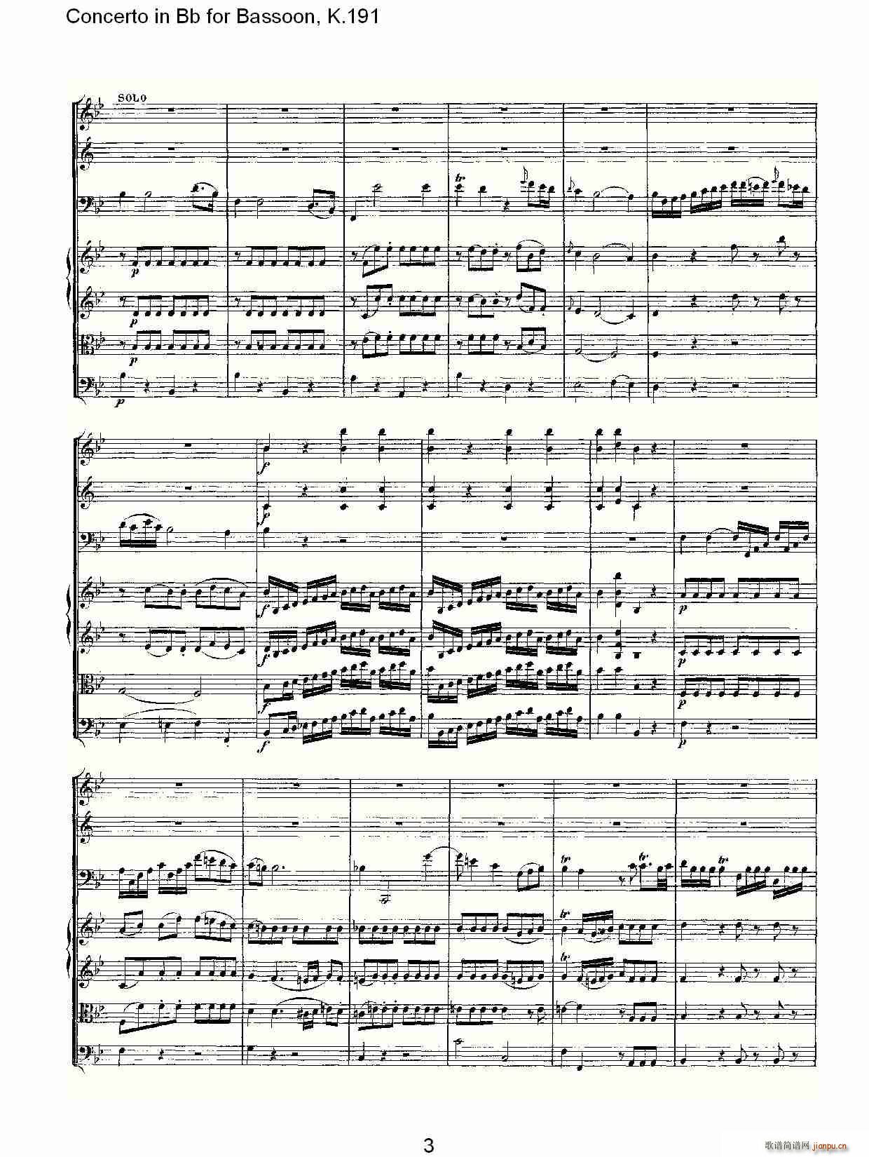 Concerto in Bb for Bassoon, K.191(ʮ�ּ�����)3