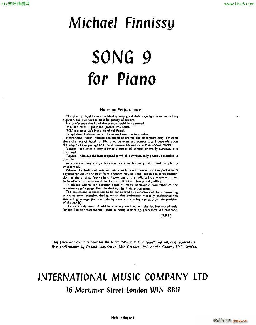 Finnissy Song 9(����V)1