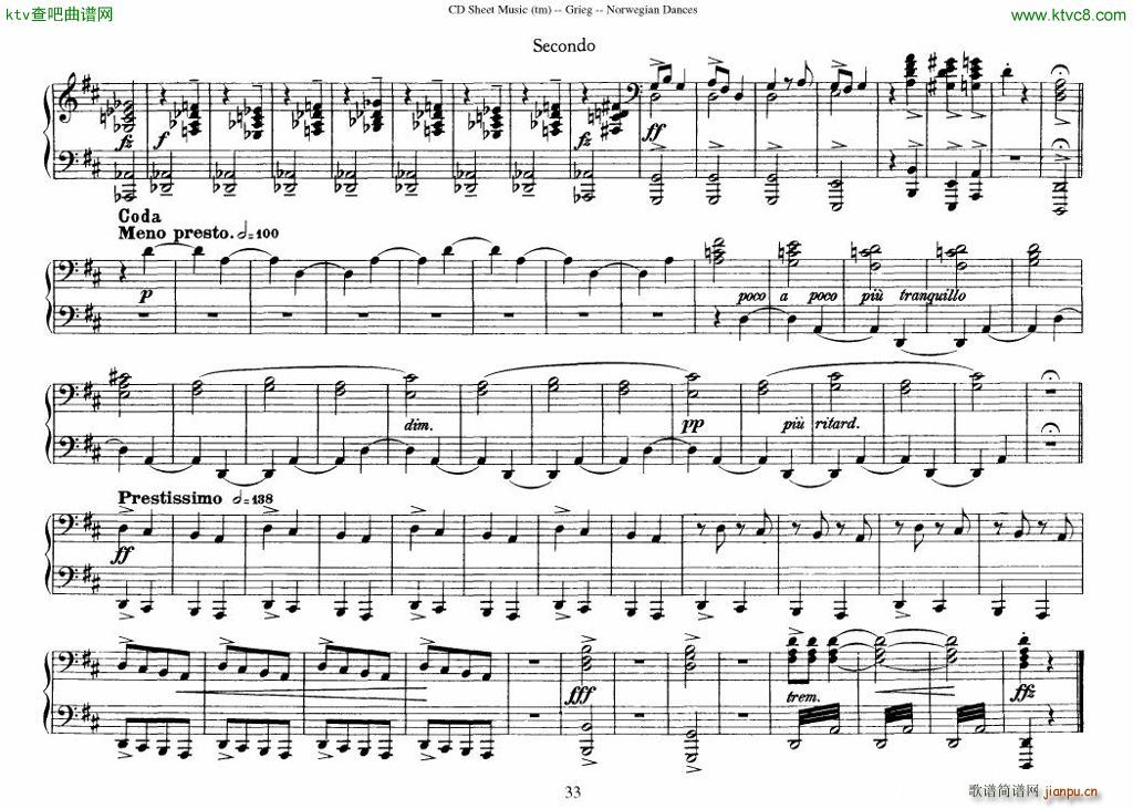 Grieg Norwegian Dance Op 35 1 4 Duet(����V)33