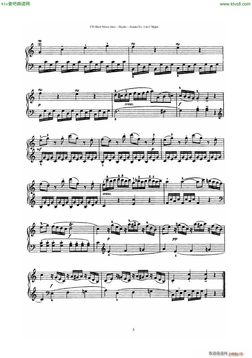 Haydn Joseph Sonata no 1 in C Major(����V)3