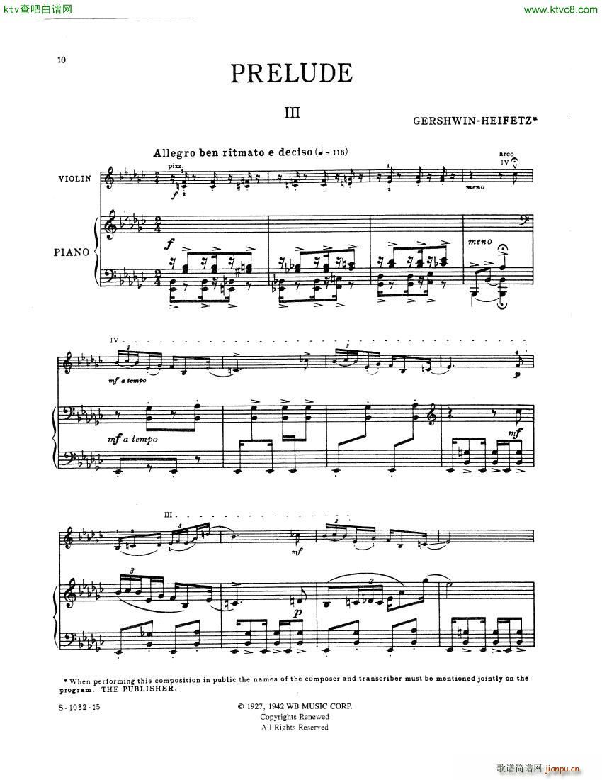 3 Preludes Piano Parts Gershwin(����V)9