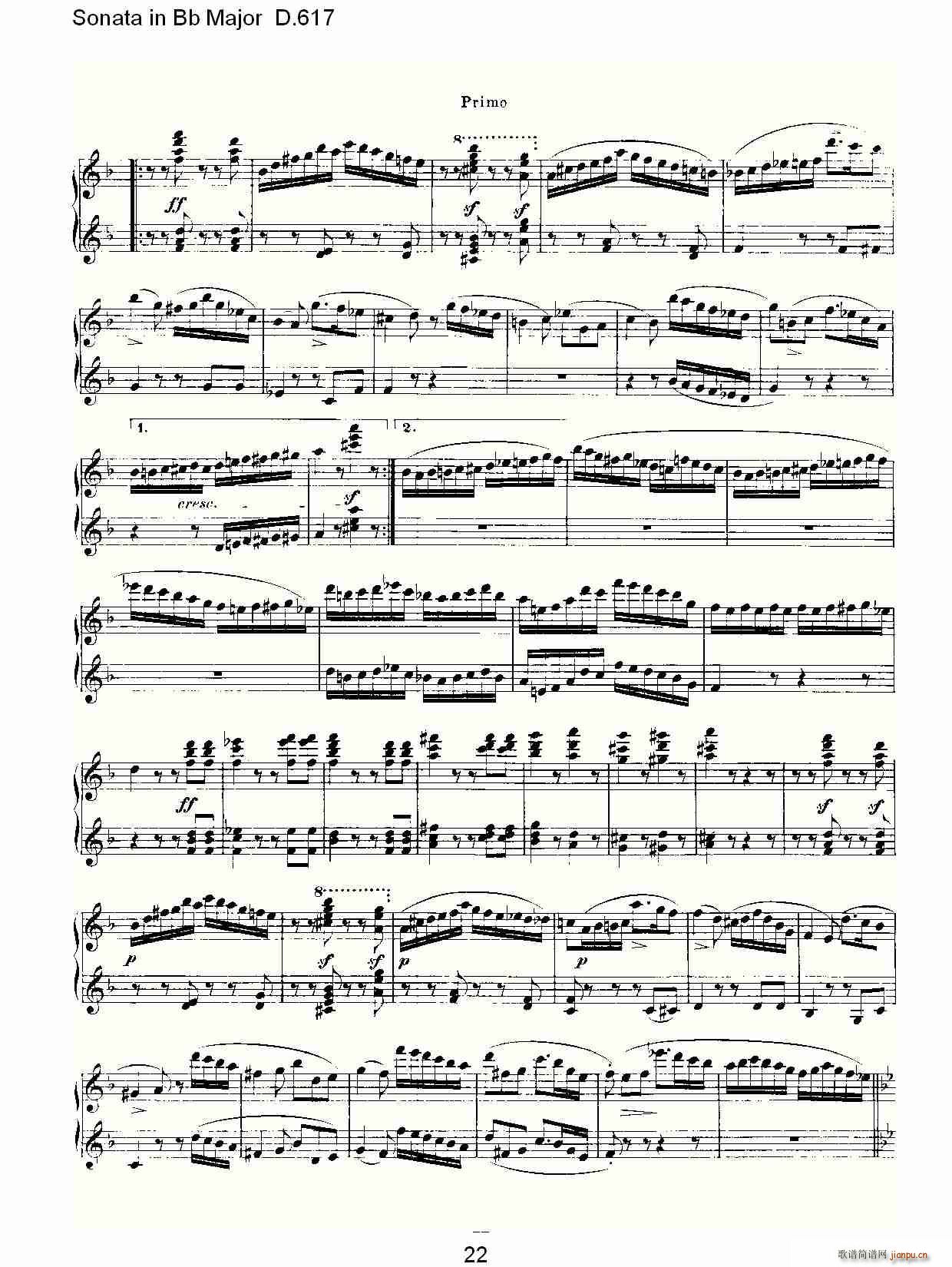 Sonata in Bb Major D.617(ʮ�ּ�����)22