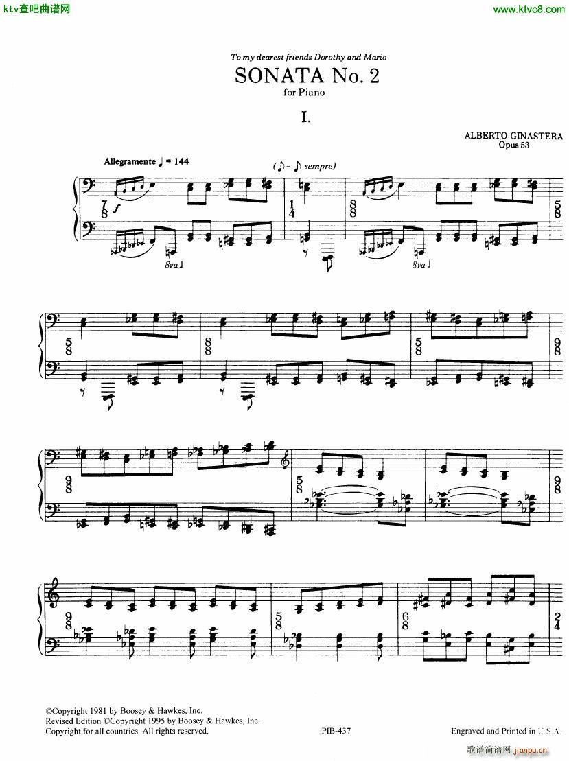 Ginastera op 53 Sonata No 2(����V)1