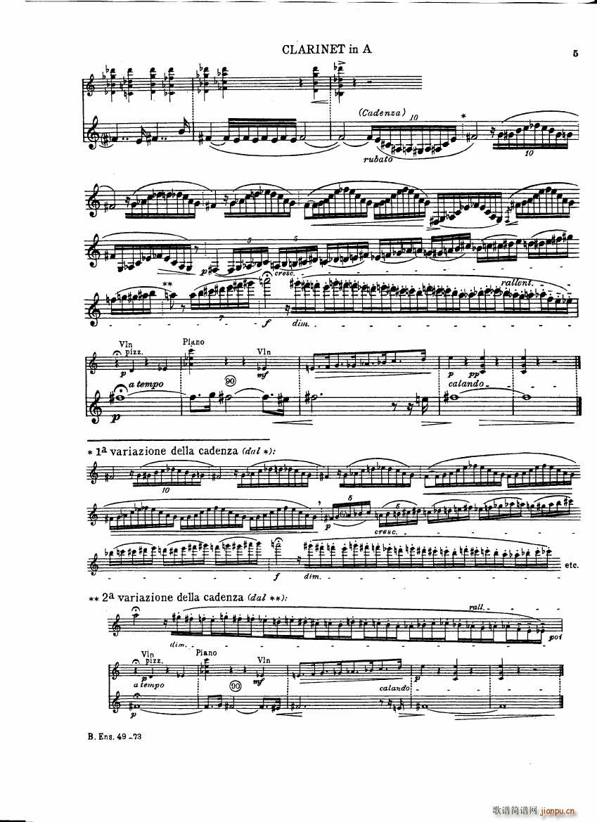 Bartok SZ 111 Contrasts clarinets A and Bb(����V)5