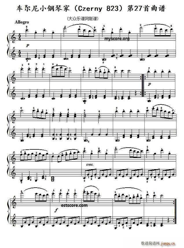 ܇(ch��)���� С��ټ� Czerny 823 ��27�� ��������ʾ(����V)1