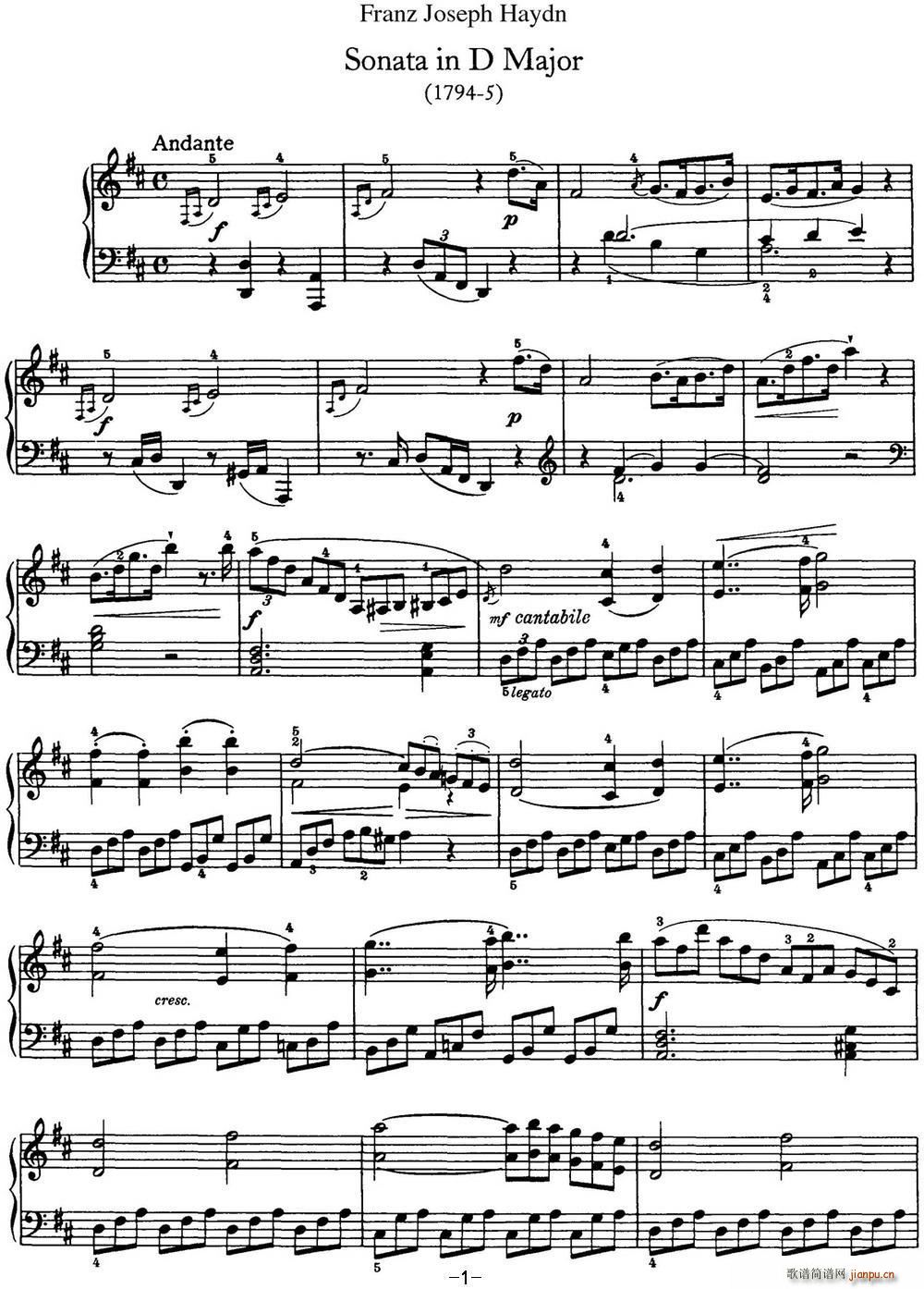 ���D ������Q�� Hob XVI 51 in D major(����V)1