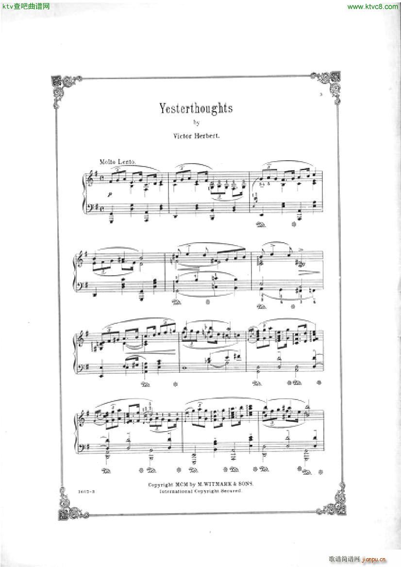 Victor Herbert Six Pieces No 3 Yesterthoughts(����V)1