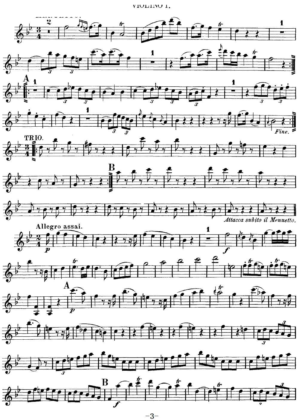Mozart Quartet No 12 in Bb Major K 172 Violin 1(ʮ�ּ�����)3