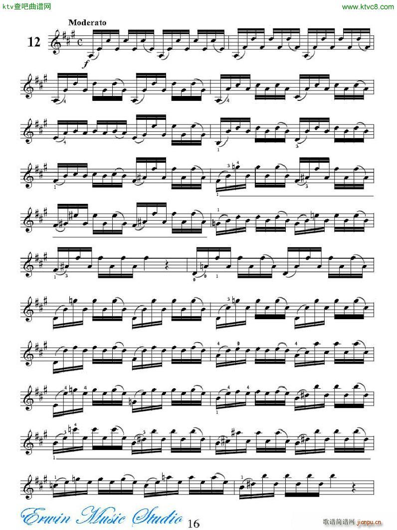 ���R�ɠ� 42�׾�����Rudolphe Kreutzer 42 Studies 01 12(ʮ�ּ�����)16