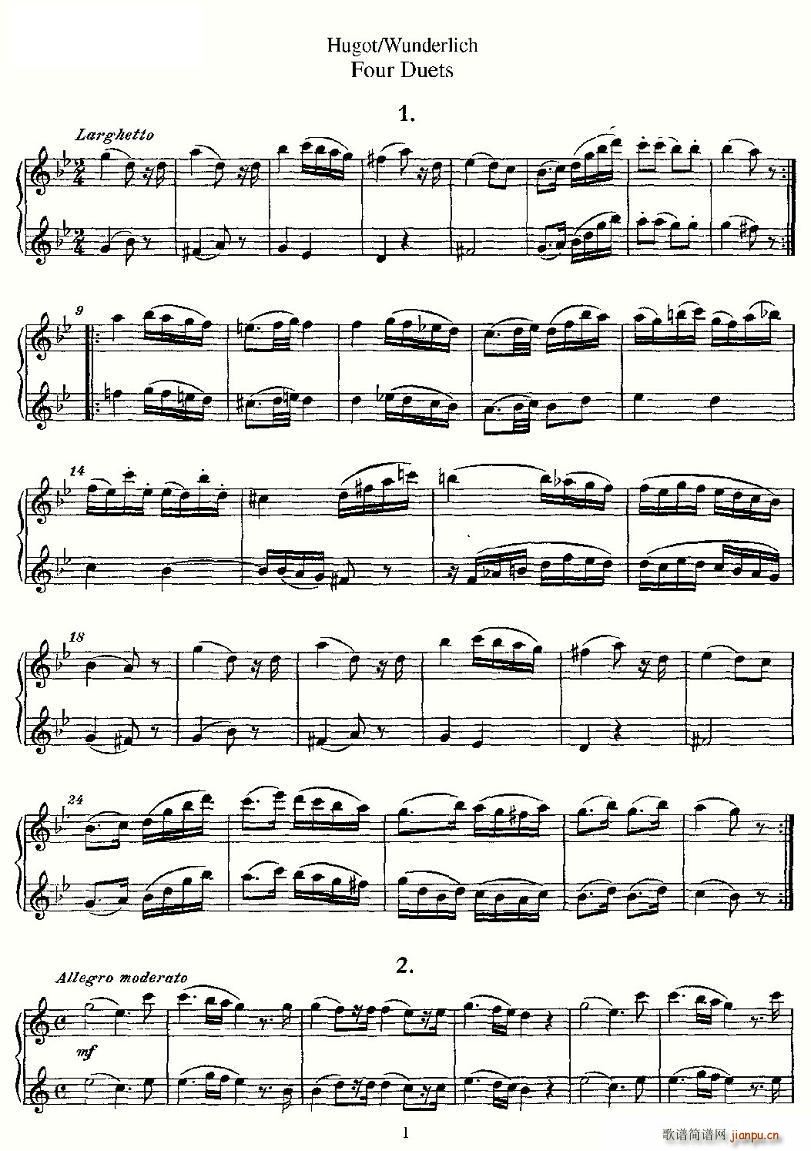 HugotWunderlich Four Duets(���V)1