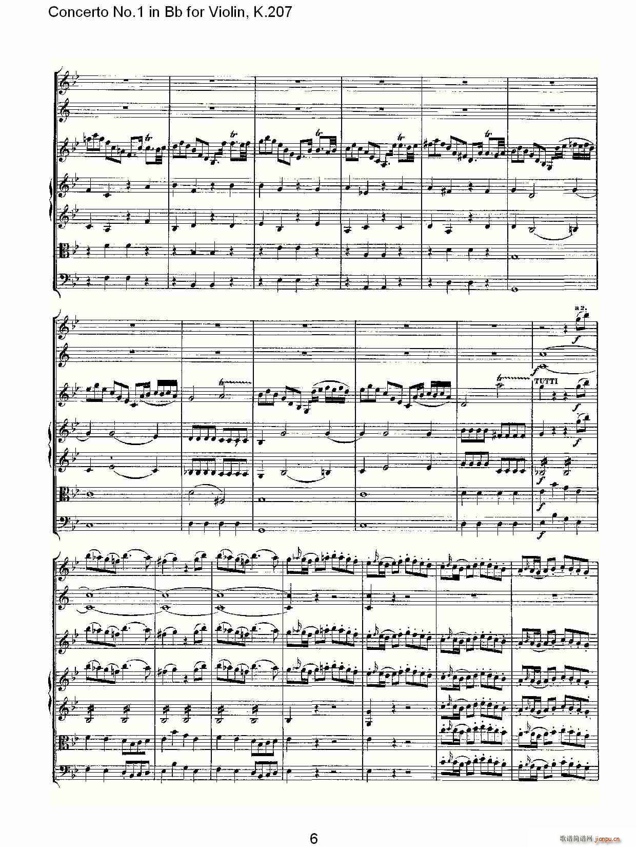 Concerto No.1 in Bb for Violin, K.207(С�����V)6