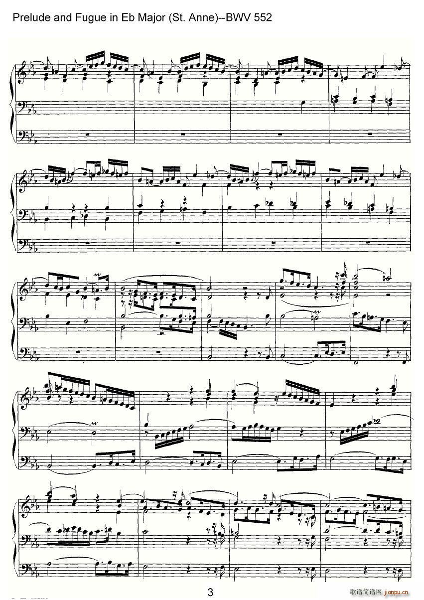 Prelude and Fugue in Eb Major St Anne BWV 552 ���L(f��ng)��(ʮ�ּ�����)3