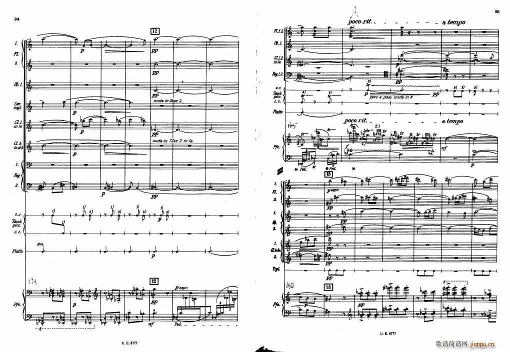 Bartok SZ 83 Piano Concerto No1 Full Score ��(����V)7