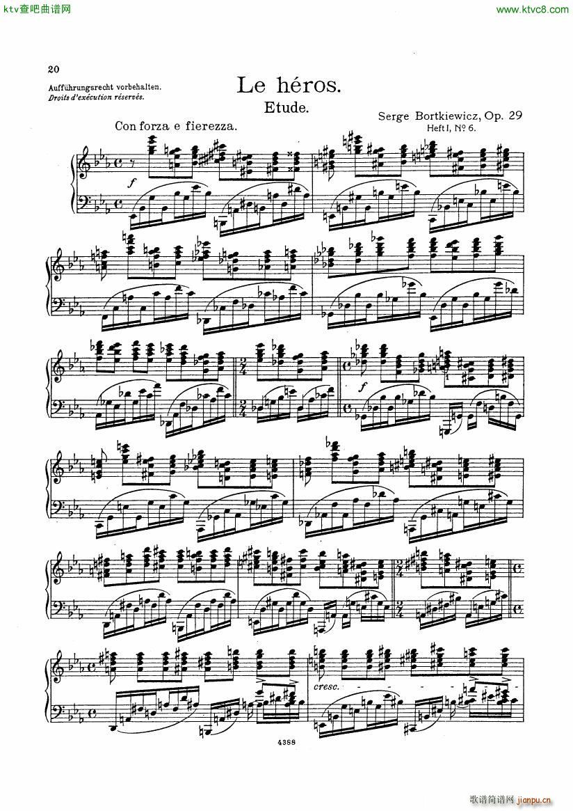 Bortkiewicz Op29 12 Etudes Nouvelles Book 1(����V)19